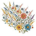 (3 Pack) Gaga Flower Decals - Floral Name Sticker - Laptop Decal - 3 Inches On Longest Side - Easy Peel & Apply - Made in USA - 3MCS1420