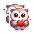 (2 Pack) Cute Owl Magnets - Heart Holding Owl - Adorable Animal Magnet - 5" On Longest Side - for Cars, Fridges, Toolboxes - Made in USA - MAG3675