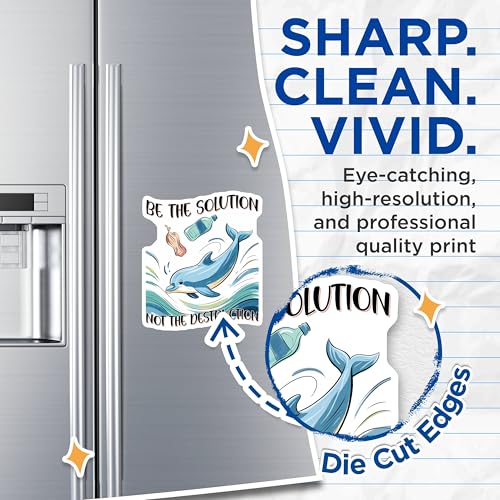 (2 Pack) Save The Oceans Magnets Magnets - Dolphin Conservation - Environmental Awareness - 5" On Longest Side - Made in USA - Sticks to Refrigerators & Metal Surfaces - MAG8449
