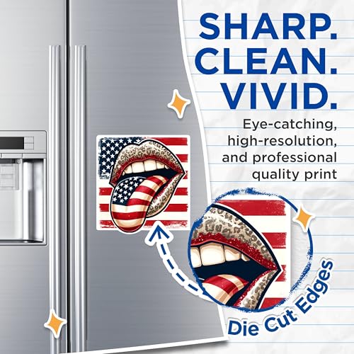 (2 Pack) American Flag Lips Magnets - Patriotic Lip Art Magnets - USA Flag Tongue Magnets- 5" On Longest Side - for Fridges, Toolboxes, Cars - Made in USA - MAG2704