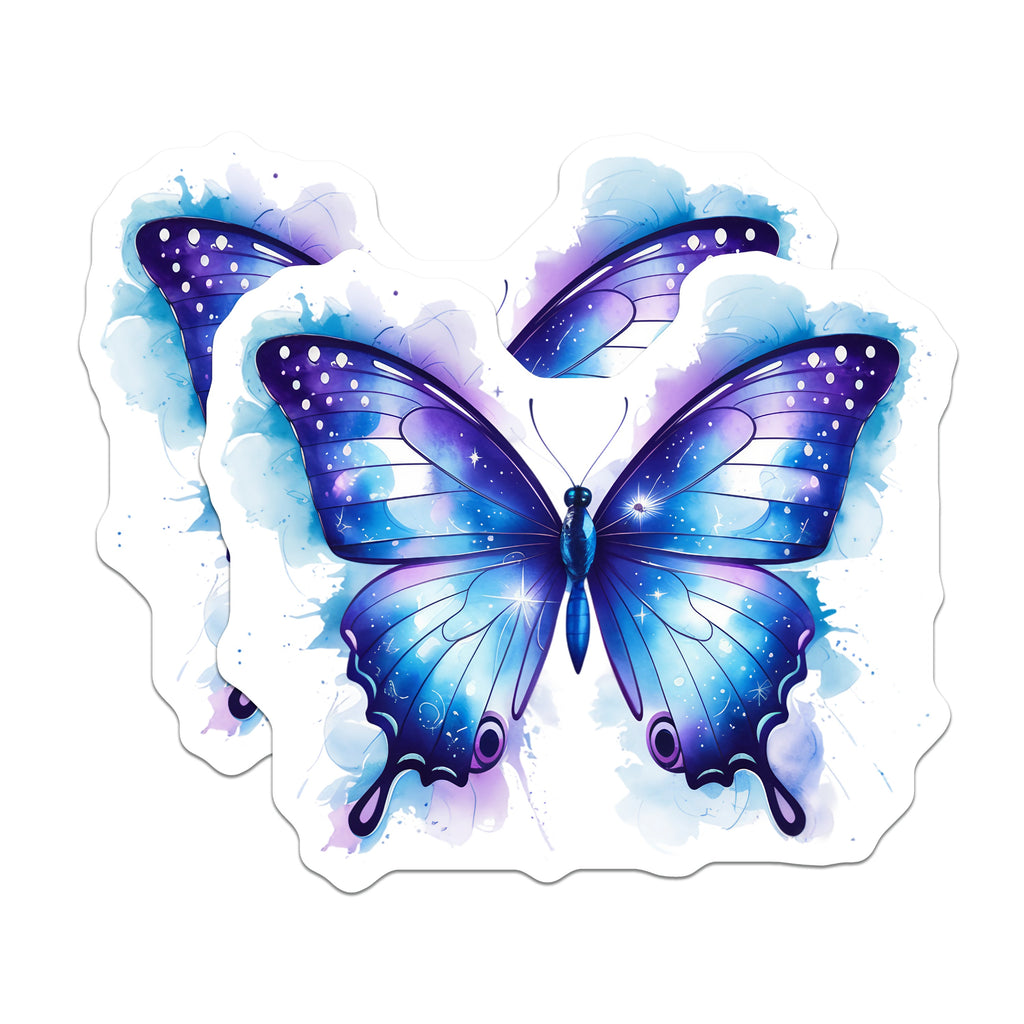 (2 Pack) Celestial Butterfly Magnets - Galaxy Watercolor Art - Ethereal Nature Decor - 5 Inches On Longest Side - Thick Durable Magnet - Made in USA - MAG37428