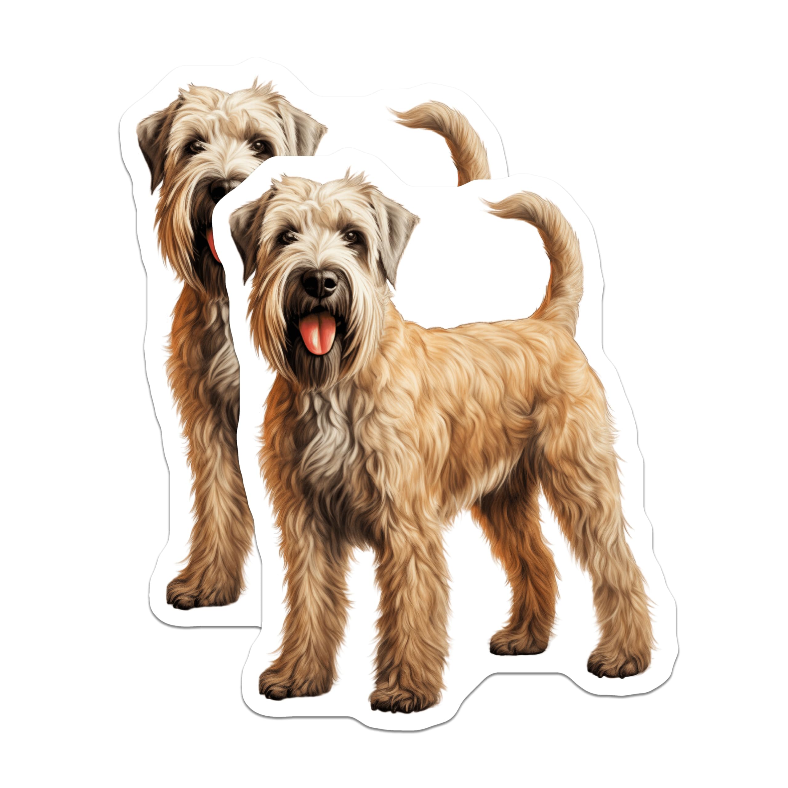 (2 Pack) Soft Coated Wheaten Terrier Magnets - Wheaten Dog Owner Decor - Pet Breed Fridge Magnets - 5 Inches On Longest Side - Thick Durable Magnet - Made in USA - MAG26296