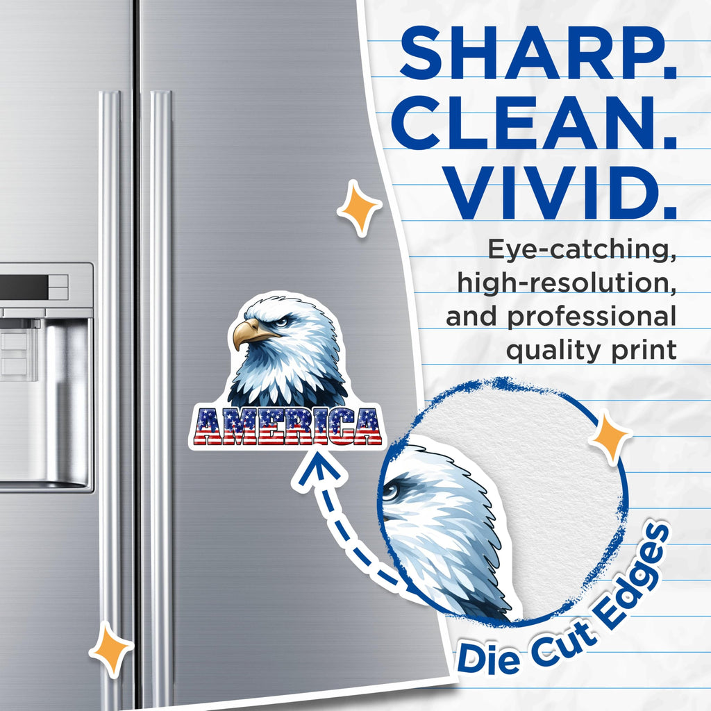 (2 Pack) Eagle America Magnets - 5" On Longest Side - for Cars, Fridges, Toolboxes - Made in USA - MAG7407