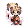 (2 Pack) Cute Snow Leopard Magnets - Anime Kitten Kawaii Art - Fridge Decor - 5" On Longest Side - Premium Magnet - for Cars, Refrigerators, Toolboxes, Lockers - Made in USA - MAG16535
