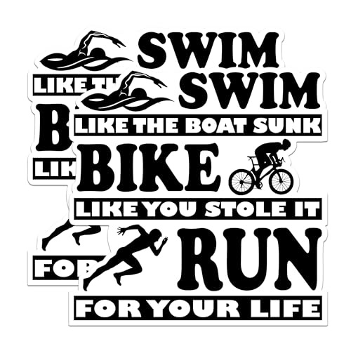 (2 Packs) Swim Like The Boat Sunk Stickers - Funny Fitness Working Out Decals - 5 Inches On Longest Side - Premium Vinyl Decal - Sticks to Any Smooth Flat Surface - Made in USA - BMCS2473