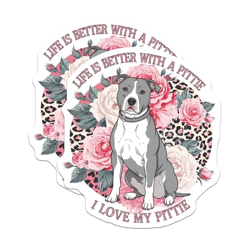 (2 Pack) Dog Lovers Magnets - Pit Bull Art Magnets - Cute Dog Fridge Magnets - 5" On Longest Side - for Cars, Fridges, Toolboxes - Made in USA - MAG7188