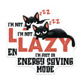 (2 Pack) Funny Lazy Cat Magnets - Energy Saving Mode Quote - Introvert Humor Refrigerator Locker Decor - 5 Inches On Longest Side - Thick Durable Magnet - Made in USA - MAG36325
