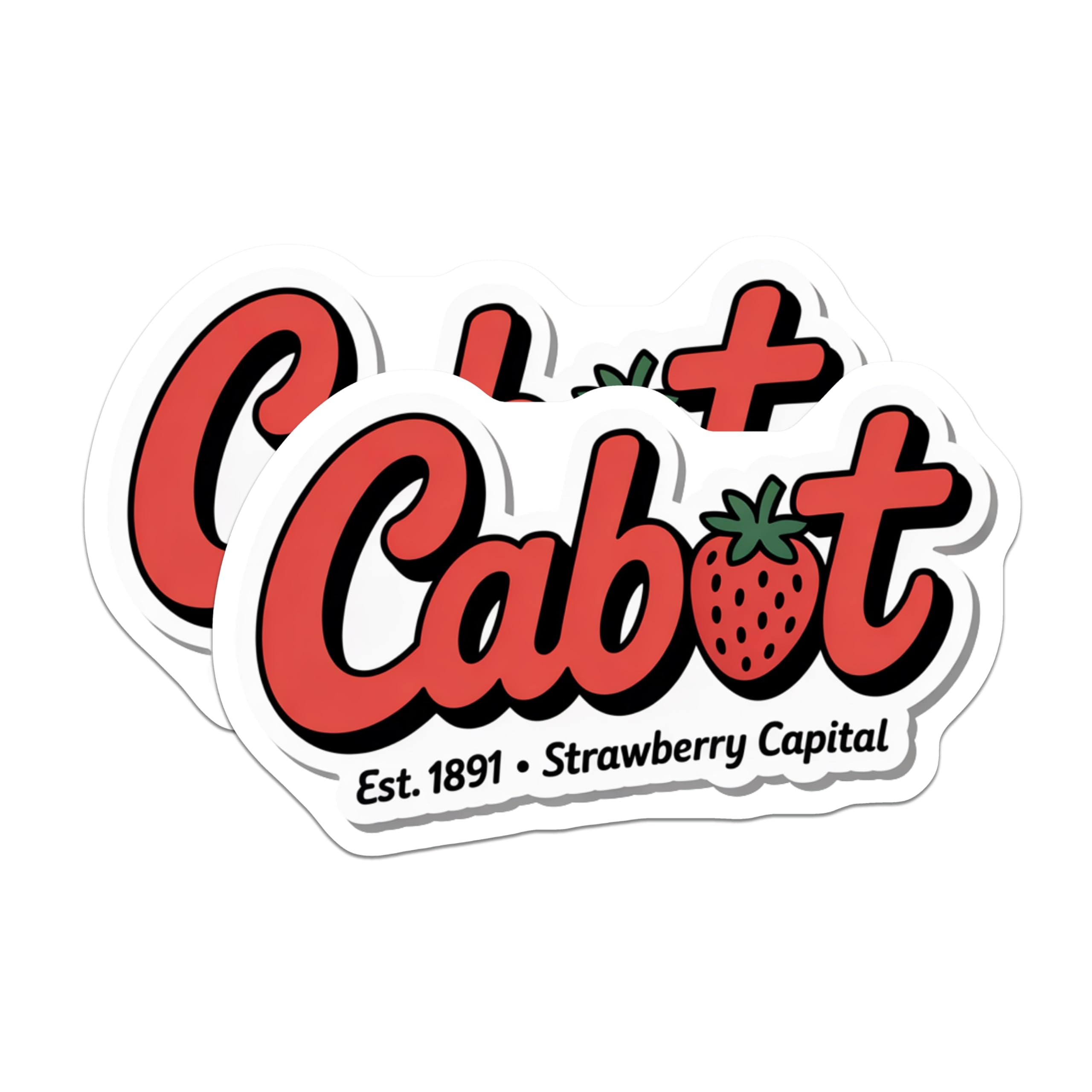 (2 Pack) Cabot Strawberry Magnets - Fridge Decor - Kitchen Magnets - 5" On Longest Side - Premium Magnet - for Cars, Refrigerators, Toolboxes, Lockers - Made in USA - MAG18652