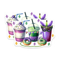 (2 Pack) Mardi Gras Magnets - New Orleans Carnival Theme - Fleur De Lis Fat Tuesday Decor - Festive Party Food Drink Mask Refrigerator - 5" - Thick Durable Magnet - Made in USA - MAG39050