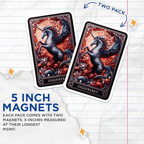 (2 Pack) Mystical Horse Decor Magnet - 5" On Longest Side - Sticks to Smooth Flat Surfaces - Made in USA - MAG10112