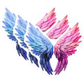 (3 Pack) Wings Decals - Angel Wings Stickers - Rainbow Wings- 3 Inches On Longest Side - Easy Peel & Apply - Made in USA - 3MCS5320