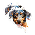 (2 Pack) Rottweiler Magnets - Artistic Watercolor Dog Art - Pet Lover Animal Fridge Locker Decor Collection - 5 Inches On Longest Side - Thick Durable Magnet - Made in USA - MAG23642
