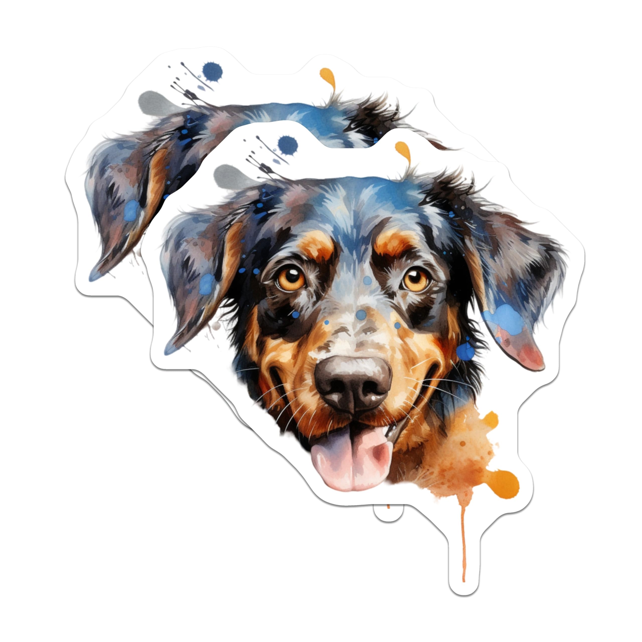 (2 Pack) Rottweiler Magnets - Artistic Watercolor Dog Art - Pet Lover Animal Fridge Locker Decor Collection - 5 Inches On Longest Side - Thick Durable Magnet - Made in USA - MAG23642