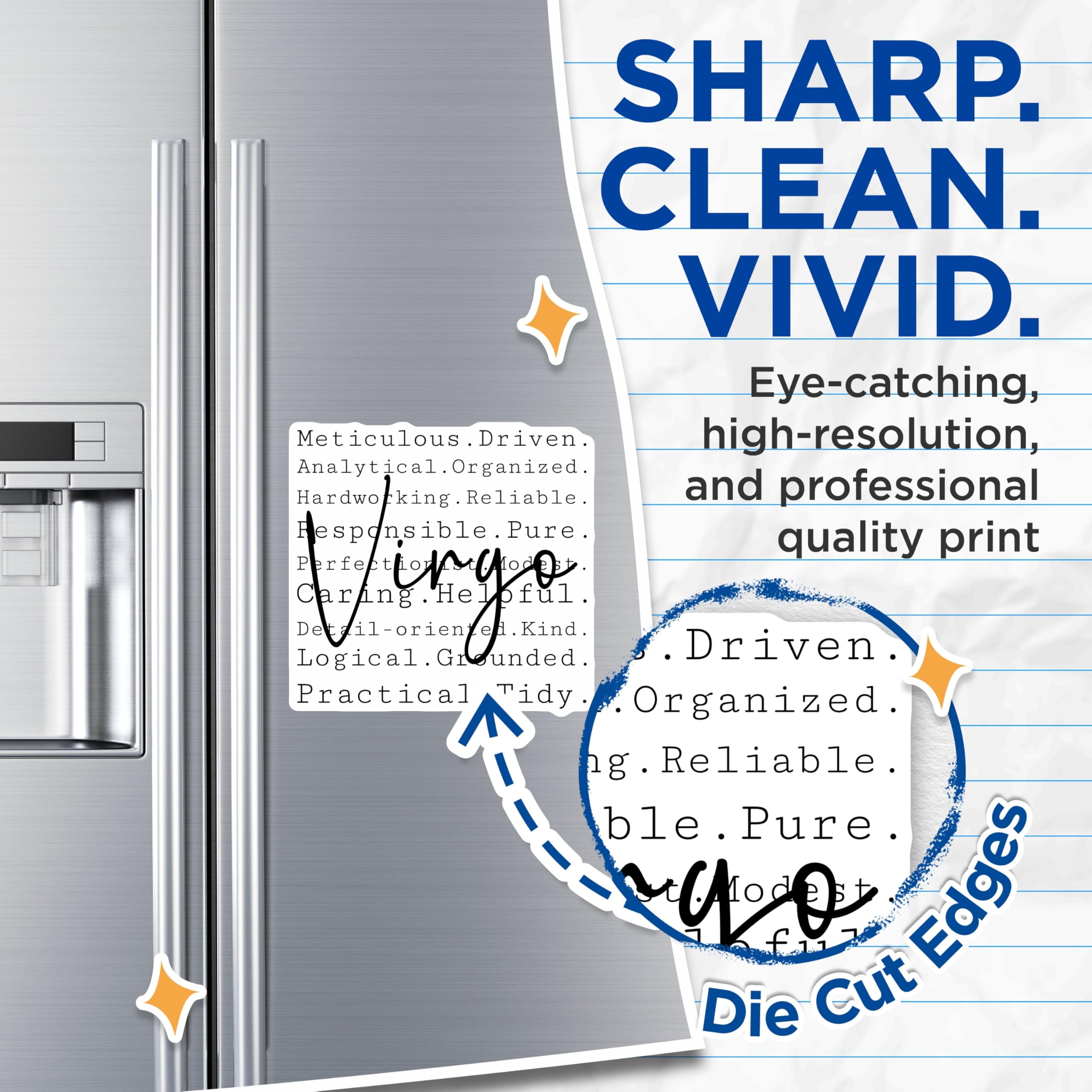 (2 Pack) Virgo Zodiac Magnets - Astrology Sign - Virgo Traits Horoscope Refrigerator - 5" On Longest Side - Sticks to Smooth Flat Surfaces - Made in USA - MAG10556