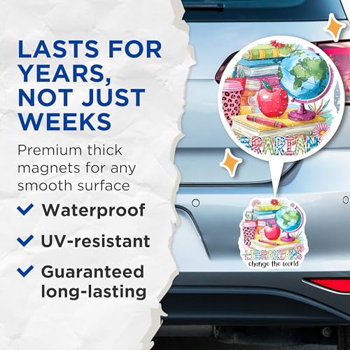 (2 Pack) Librarians Change The World Magnets - Teacher Appreciation - Classroom DÃƒÂ©cor - School Library Bookmarks - 5" On Longest Side - for Cars, Fridges, Toolboxes - Made in USA - MAG3725