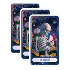 (3 Pack) Ghoster Decals - Skeleton on Phone - Floral Decals - 3 Inches On Longest Side - Easy Peel & Apply - Made in USA - 3MCS8755