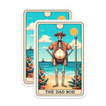 (2 Pack) Skull Dad BOD Stickers - Funny Dad Skeleton Stickers - Fathers Day Beach Stickers - 5" On Longest Side - Sticks to Smooth Flat Surfaces - Made in USA - BMCS5378
