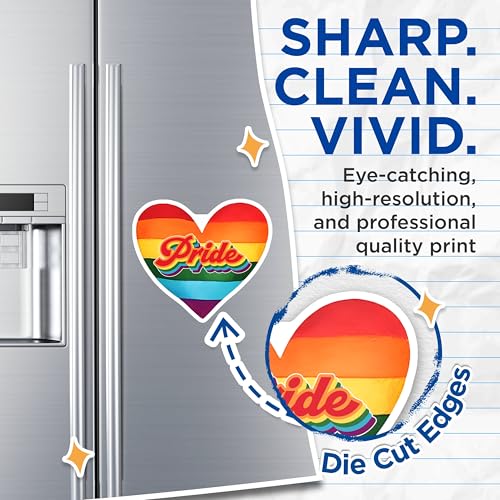 (2 Pack) Pride Heart Magnets - Rainbow Pride - 5" On Longest Side - for Cars, Fridges, Toolboxes - Made in USA - MAG8284
