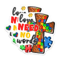 (2 Pack) Love Need No Words Stickers - Autism Awareness - Colorful Puzzle - 5" On Longest Side - Sticks to Smooth Flat Surfaces - Made in USA - BMCS8643