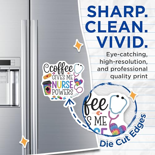 (2 Pack) Coffee Gives Me Nurse Powers Magnets - Nurse Appreciation - Funny Nurse Gifts - Nursing Humor Magnets - 5" On Longest Side - for Cars, Fridges, Toolboxes - Made in USA - MAG7152