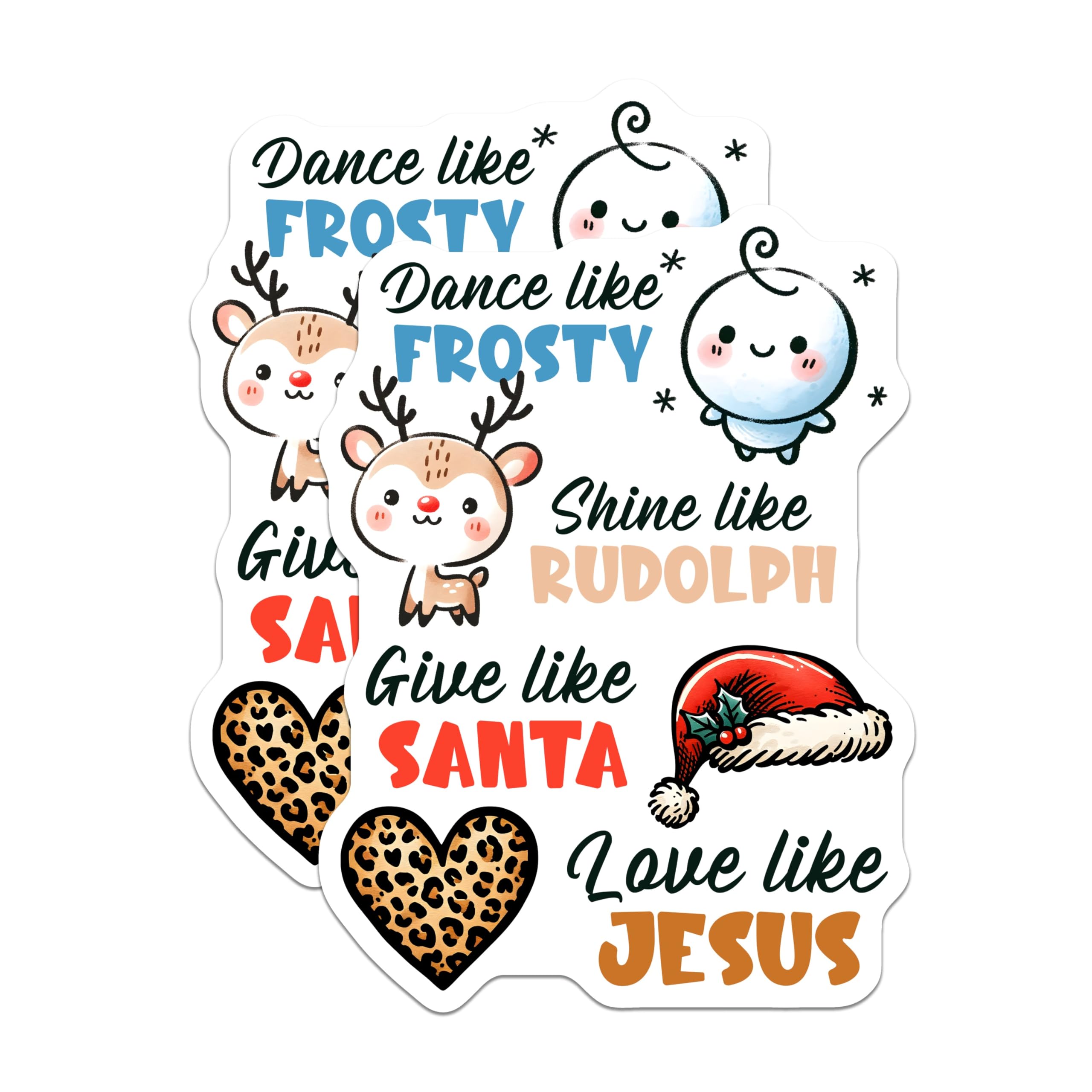 (2 Pack) Christmas Character Magnets - Holiday Season - Frosty Rudolph Santa Jesus - 5" On Longest Side - Premium Magnet - for Cars, Refrigerators, Toolboxes, Lockers - Made in USA - MAG14396