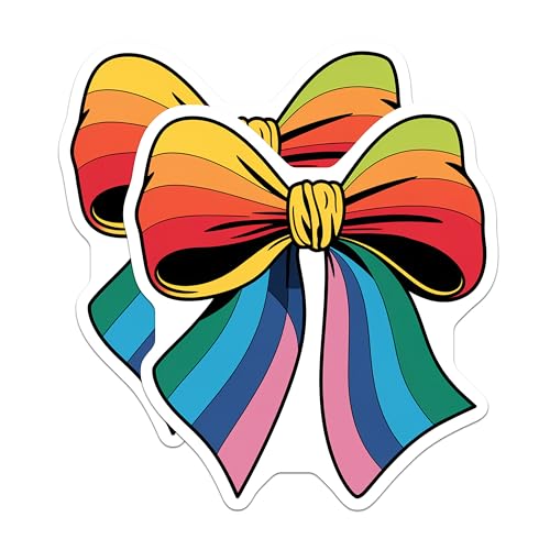 (2 Pack) Rainbow Bow Magnets Magnets - 5" On Longest Side - Made in USA - Sticks to Refrigerators & Metal Surfaces - MAG8808