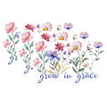 (3 Pack) Grow in Grace Decals - Floral Laptop Decal - Inspirational Quote - 3 Inches On Longest Side - Easy Peel & Apply - Made in USA - 3MCS7335