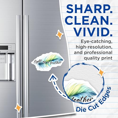(2 Pack) Light As A Feather Magnets - Inspirational Quote - Decorative Fridge Accessory - 5" On Longest Side - for Cars, Fridges, Toolboxes - Made in USA - MAG7558