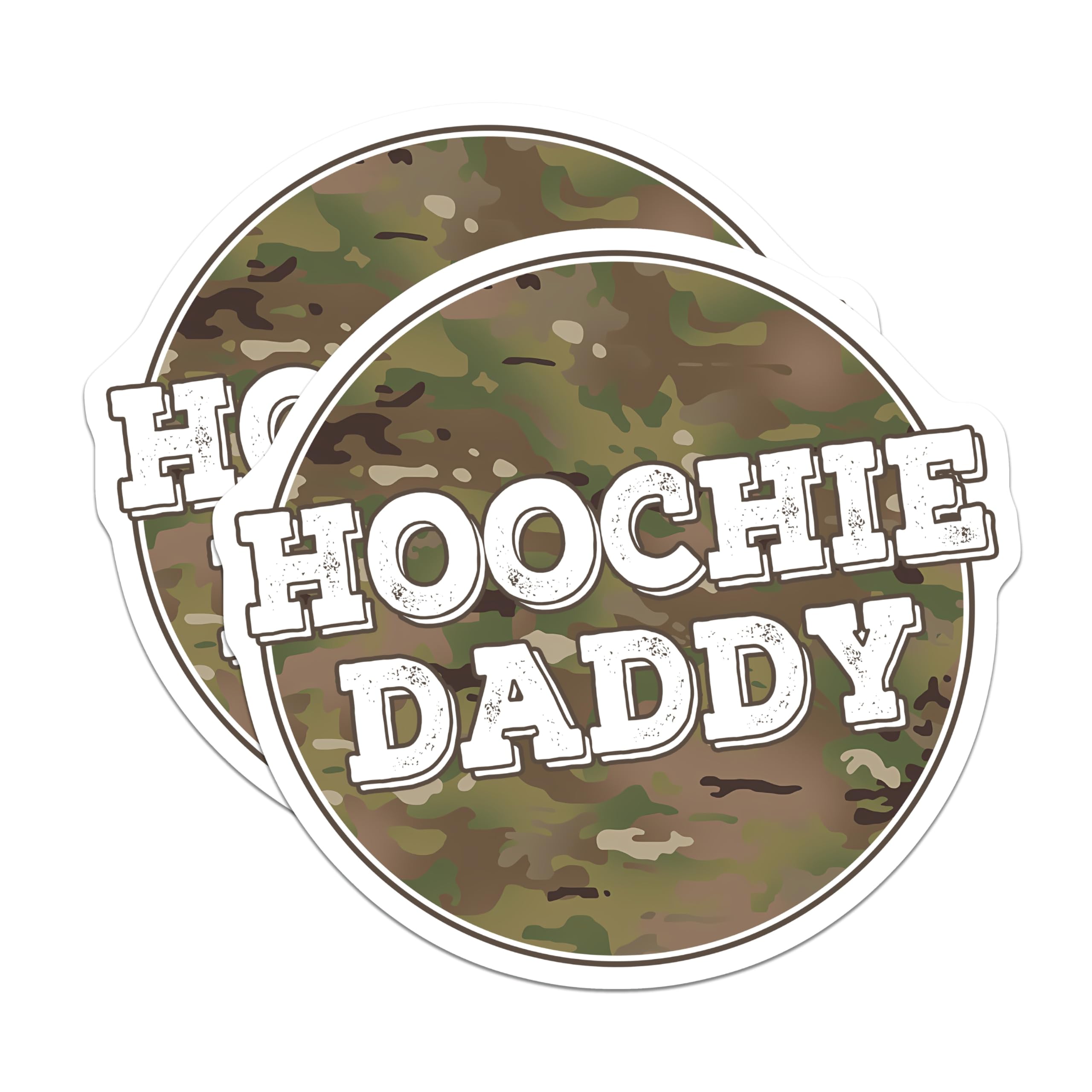 (2 Pack) Hoochie Daddy Magnets - Camouflage Design - Funny Humor Decal - 5" On Longest Side - Premium Magnet - for Cars, Refrigerators, Toolboxes, Lockers - Made in USA - MAG15914