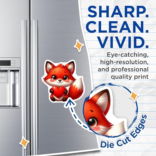 (2 Pack) Cute Fox Holding Heart Magnets - Animal Lover Magnets - Cute Fridge - 5" On Longest Side - for Cars, Fridges, Toolboxes - Made in USA - MAG3681
