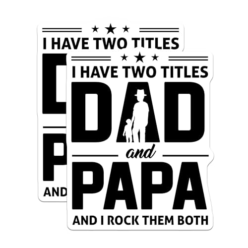 (2 Pack) Dad and Papa Magnets - Funny Dad Papa Quote - Rock Both Titles Magnets for Grandpa - 5" On Longest Side - for Cars, Fridges, Toolboxes - Made in USA - MAG4094