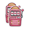 (2 Pack) Jackpot Magnets - Slot Machine Magnets - Love Machine Illustration - 5" On Longest Side - Premium Magnet - for Cars, Refrigerators, Toolboxes, Lockers - Made in USA - MAG15571