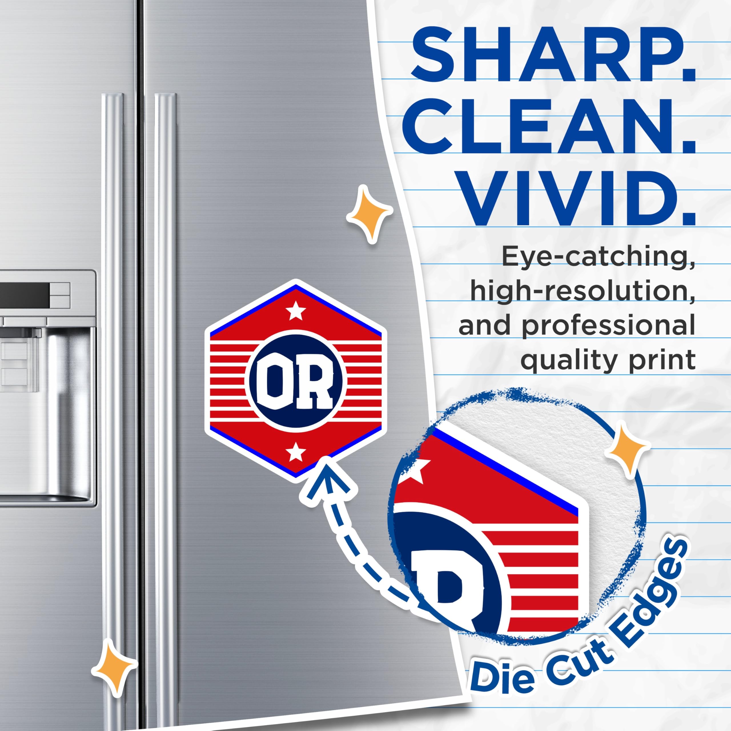 (2 Pack) OR Initial Magnets - Monogram Magnet - Letter OR - American Flag Magnets - 5" On Longest Side - Premium Magnet - for Cars, Refrigerators, Toolboxes, Lockers - Made in USA - MAG17721