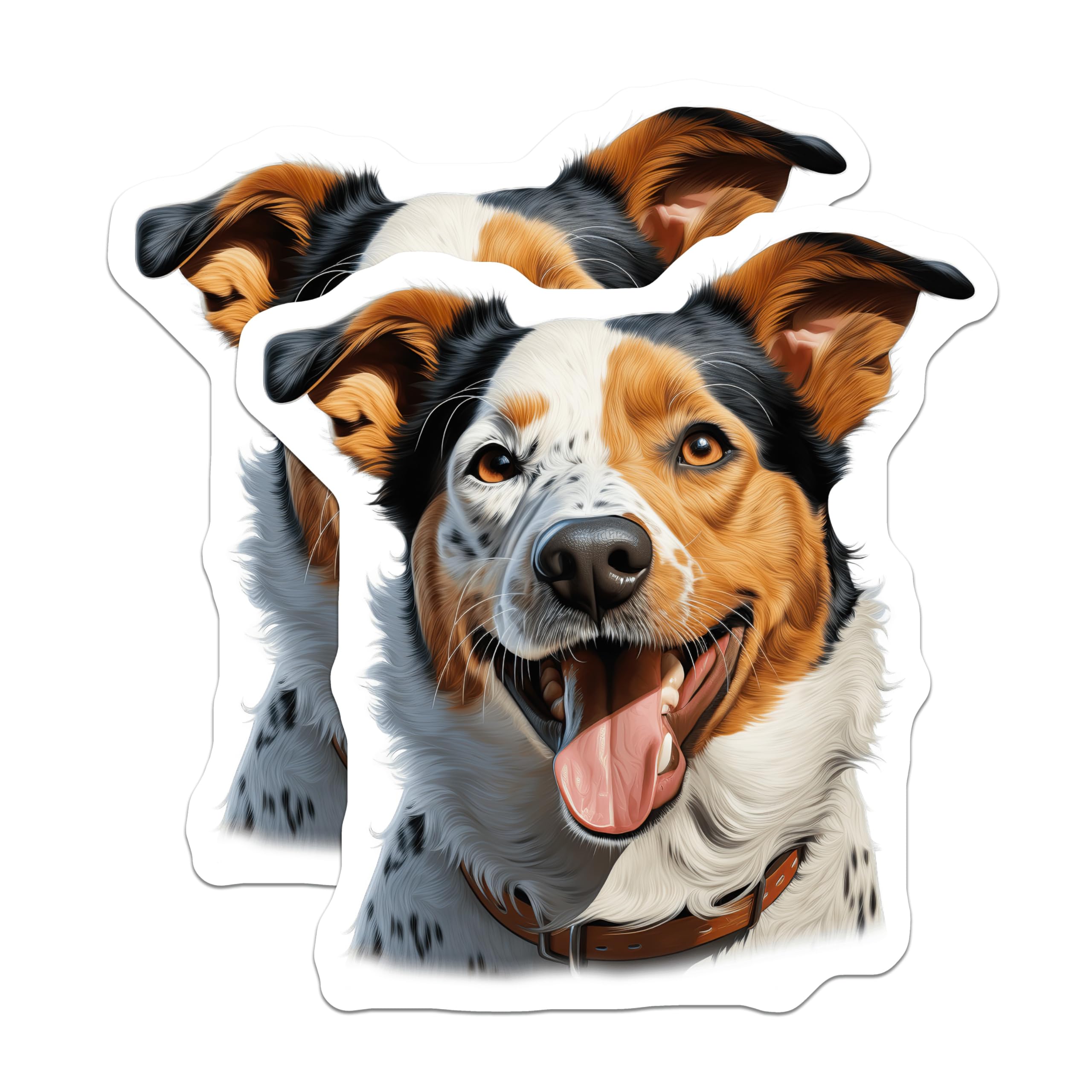 (2 Pack) Happy Dog Magnets - Smiling Puppy Decor - Dog Lover Fridge Accessory - 5 Inches On Longest Side - Thick Durable Magnet - Made in USA - MAG30555