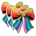 (3 Pack) Rainbow Bow Decals - Laptop Sticker - Colorful Decals - 3 Inches On Longest Side - Easy Peel & Apply - Made in USA - 3MCS7571