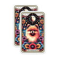 (2 Pack) Cute Pomeranian Dog Stickers - Space Flower Design Stickers - Cartoon Animal Art Stickers - 5" On Longest Side - Sticks to Smooth Flat Surfaces - Made in USA - BMCS5265