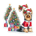 (2 Pack) Yorkie Christmas Magnets - Santa Dog Holiday Decor - Pet Lover Festive Accessories - 5 Inches On Longest Side - Thick Durable Magnet - Made in USA - MAG25046