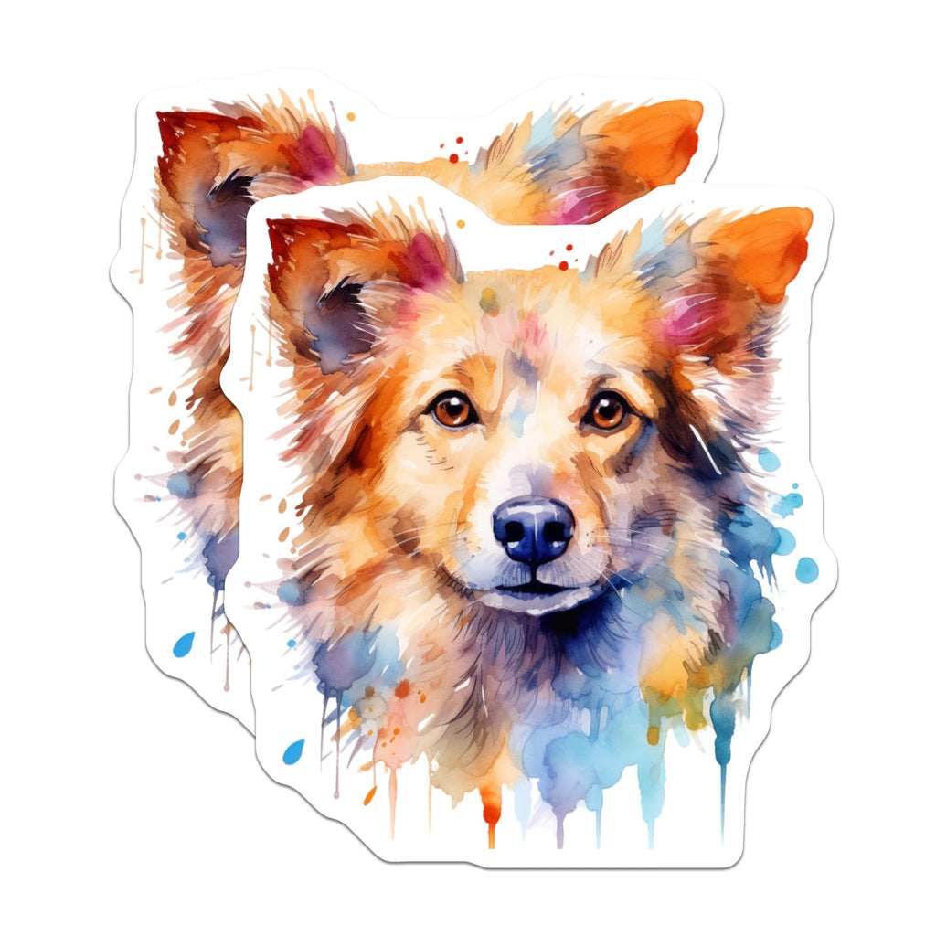 (2 Pack) Watercolor Dog Magnets - Pet Lover Decor - Artistic Animal Fridge Magnet - 5 Inches On Longest Side - Thick Durable Magnet - Made in USA - MAG26911