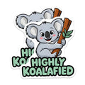 (2 Pack) Koala Stickers - Highly Koalaified Stickers - Cute Animal Decal - 5" On Longest Side - Sticks to Smooth Flat Surfaces - Made in USA - BMCS3759
