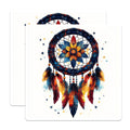 (2 Pack) Boho Dreamcatcher Magnets - Spiritual Feather Art Decor - Stained Glass Effect Mandala Fridge Locker Decor - 5 Inches On Longest Side - Thick Durable Magnet - Made in USA - MAG25691