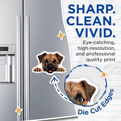 (2 Pack) Puppy Illustration Magnet - 5" On Longest Side - Sticks to Smooth Flat Surfaces - Made in USA - MAG9882