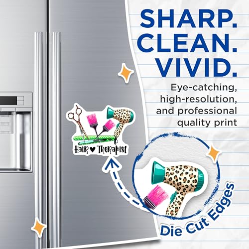 (2 Pack) Hair Therapist Magnets - Salon Decor - 5" On Longest Side - for Cars, Fridges, Toolboxes - Made in USA - MAG7566