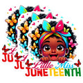 (3 Pack) Little Miss Juneteenth Decals - Black Girl Decal - Afro Girl Laptop Decal - 3 Inches On Longest Side - Easy Peel & Apply - Made in USA - 3MCS6127