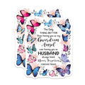 (2 Pack) Guardian Angel Stickers - Husband Memorial - Butterfly Remembrance - 5" On Longest Side - Sticks to Smooth Flat Surfaces - Made in USA - BMCS6133