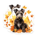 (2 Pack) Schnauzer Dog Magnets - Autumn Leaves Decor - Pet Lover Accessory - 5 Inches On Longest Side - Thick Durable Magnet - Made in USA - MAG30181