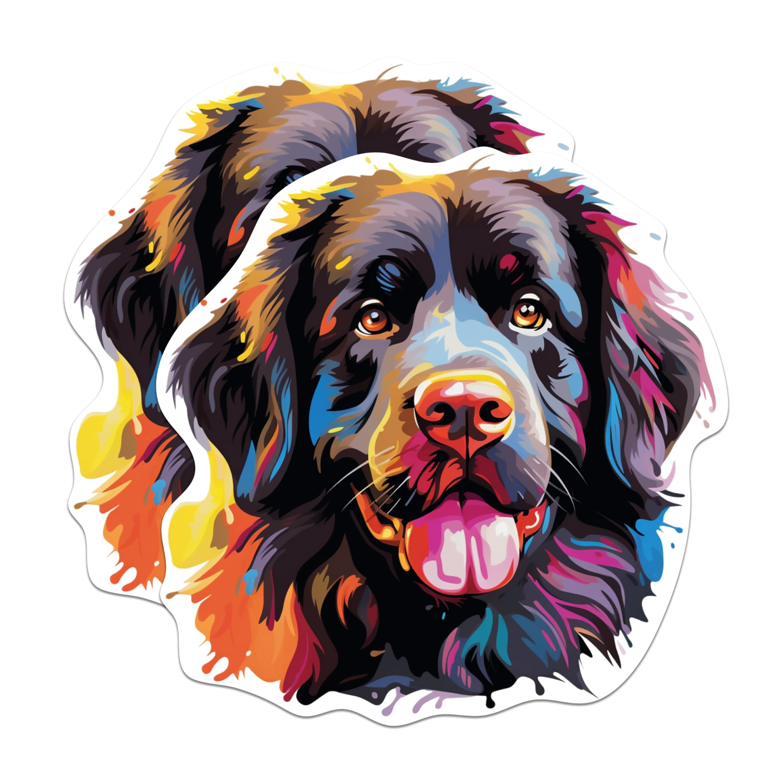 (2 Pack) Newfoundland Dog Breed Magnets - 5 Inches On Longest Side - Choose from Over 100 Dog Breeds - for Cars, Refrigerators, Toolboxes - Made in USA - MAG1906