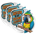 (3 Pack) Sarcastic Parrot Decals - Funny Bird Art - Snarky Humor Decals - 3 Inches On Longest Side - Easy Peel & Apply - Made in USA - 3MCS0903