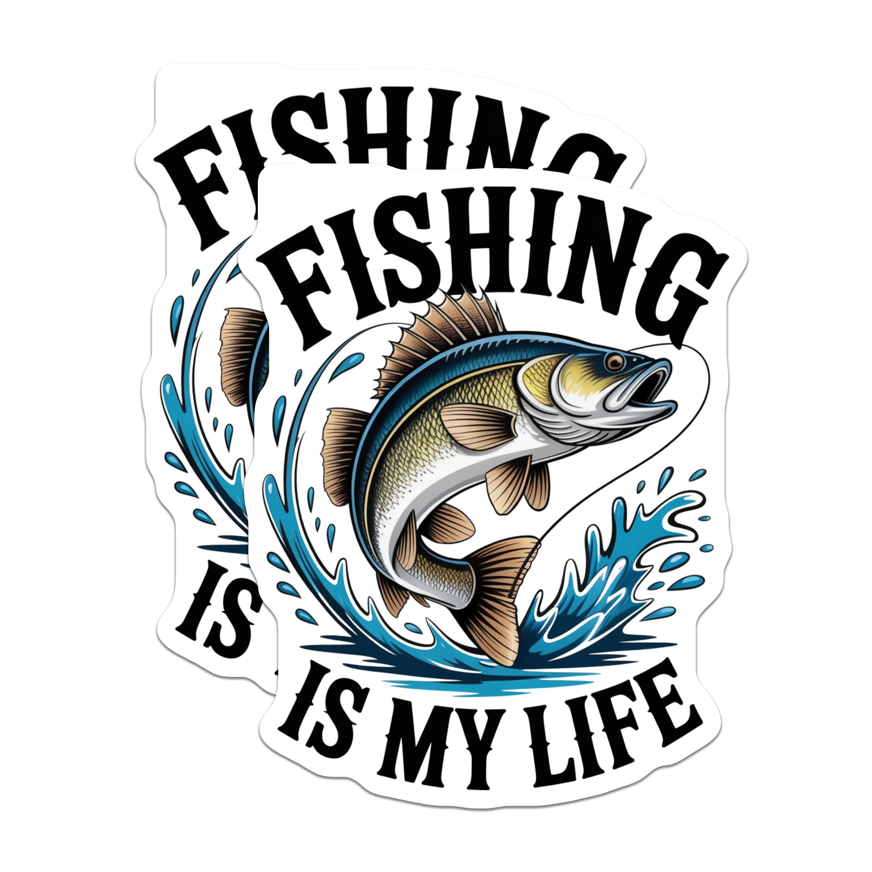 (2 Pack) Fishing is My Life Magnets - Angler Fridge Decor - Bass Fishing Hobbyist - 5 Inches On Longest Side - Thick Durable Magnet - Made in USA - MAG39881