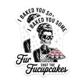 (2 Pack) Sassy Skeleton Baker Magnets - Funny Baking Quote - Retro Pinup Style Decor - 5 Inches On Longest Side - Thick Durable Magnet - Made in USA - MAG23011