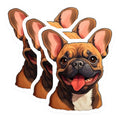 (3 Pack) French Bulldog Decals - Cute Puppy Stickers - Laptop Car Decal - 3 Inches On Longest Side - Easy Peel & Apply - Made in USA - 3MCS2721